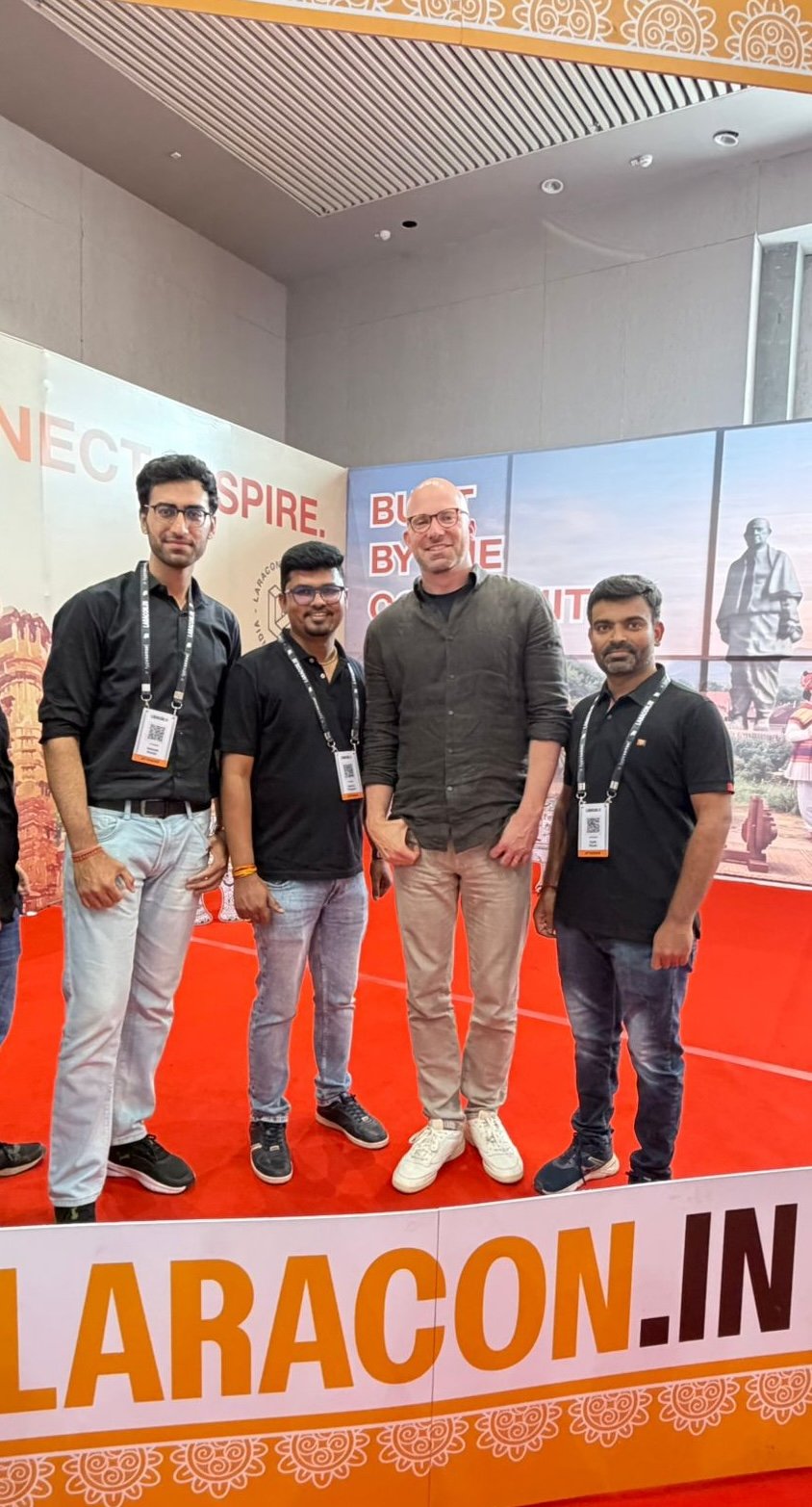 Team at Laracon with Taylor Otwell