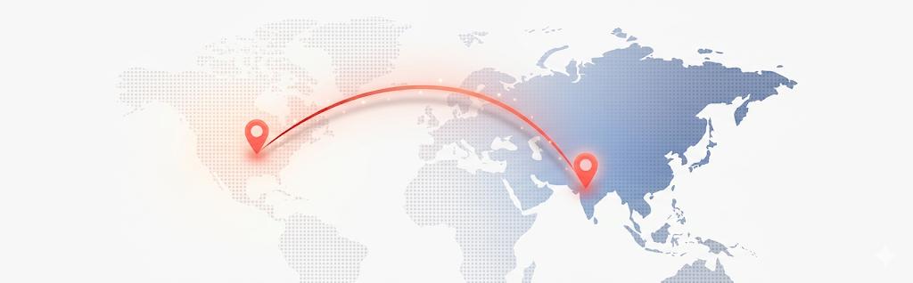 24-hour timeline showing US block, India block, overlap window highlighted
